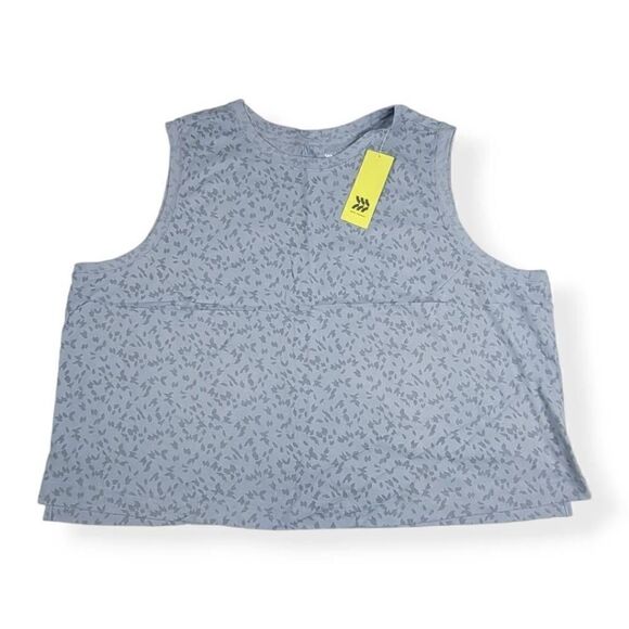 All In Motion Light Blue Cropped Boxy Tank 3X - Picture 2 of 5